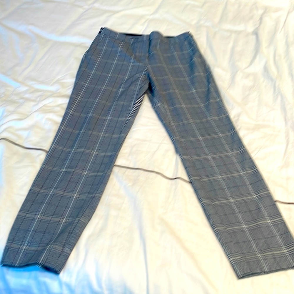 Zara blue tan white trousers size medium.